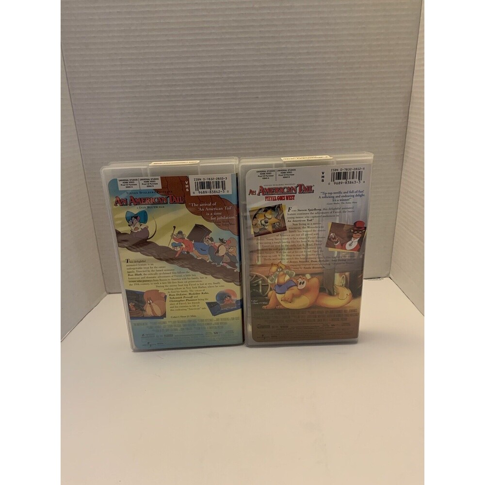 2 An American Tail (1998) & An American Tail, Fievel Goes West (VHS, 2001)